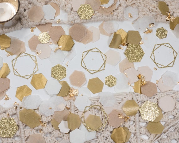 Boho Party Decor, Baby Shower Confetti, Boho Baby Shower, Confetti, Birthday Decorations for Women, Hexagon, Il_570xn