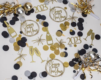 Silvesterdekoration, 2025, Frohes Neues Jahr, Glitzerkonfetti, Herzstück, Sektbar, Partydekoration, CTTNY