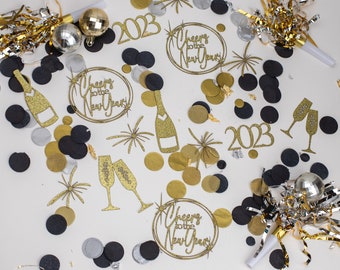 New Years Eve Decorations, 2024, Happy New Year, Glitter Confetti, Centerpiece, Bubbly Bar, Party Decorations, CTTNY