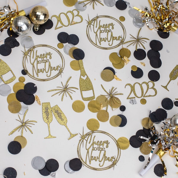 New Years Eve Decorations, 2024, Happy New Year, Glitter Confetti, Centerpiece, Bubbly Bar, Party Decorations, CTTNY