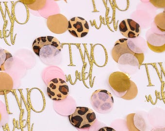 Two Wild Birthday, 2nd Birthday Girl, Pink Safari Birthday Decorations, Confetti, Safari Theme Birthday