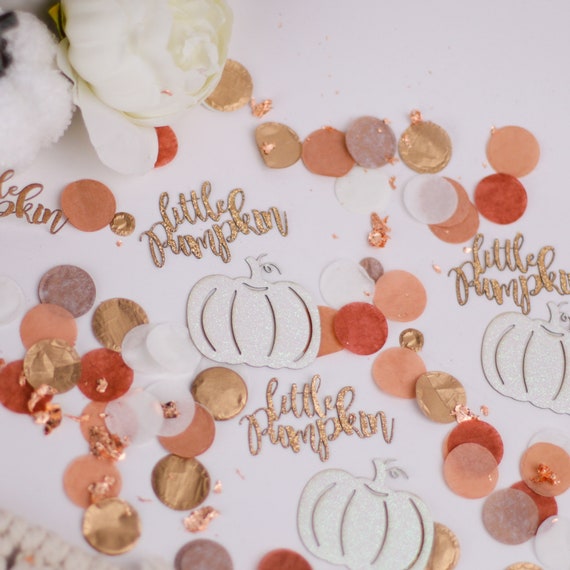 Little Pumpkin Baby Shower, Fall Baby Shower, Baby Shower Confetti, White Pumpkin, Pumpkin Birthday, Terracotta Il_570xn