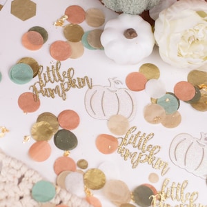 Baby shower a forma di zucca, baby shower autunnale, coriandoli per baby shower, zucca bianca, decorazioni per baby shower gender-neutral, compleanno a forma di zucca