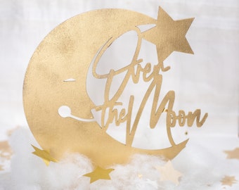 Over The Moon Baby Shower Decorations, Baby Shower Centerpiece, Moon and Stars Baby Shower, Twinkle Twinkle Little Star Baby Shower