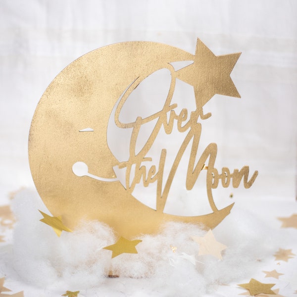 Over The Moon Baby Shower Decorations, Baby Shower Centerpiece, Moon and Stars Baby Shower, Twinkle Twinkle Little Star Baby Shower