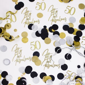 50th Birthday, Fifty And Fabulous, Birthday Confetti, Birthday Party Decorations, Birthday Decorations for Women