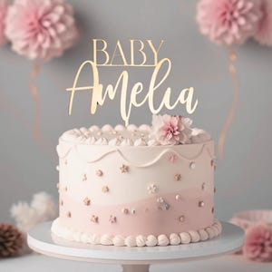 Baby Shower Cake Topper, Custom Cake Toppers Baby, Personalized Baby Name Cake Topper, Customized Baby Shower Decorations