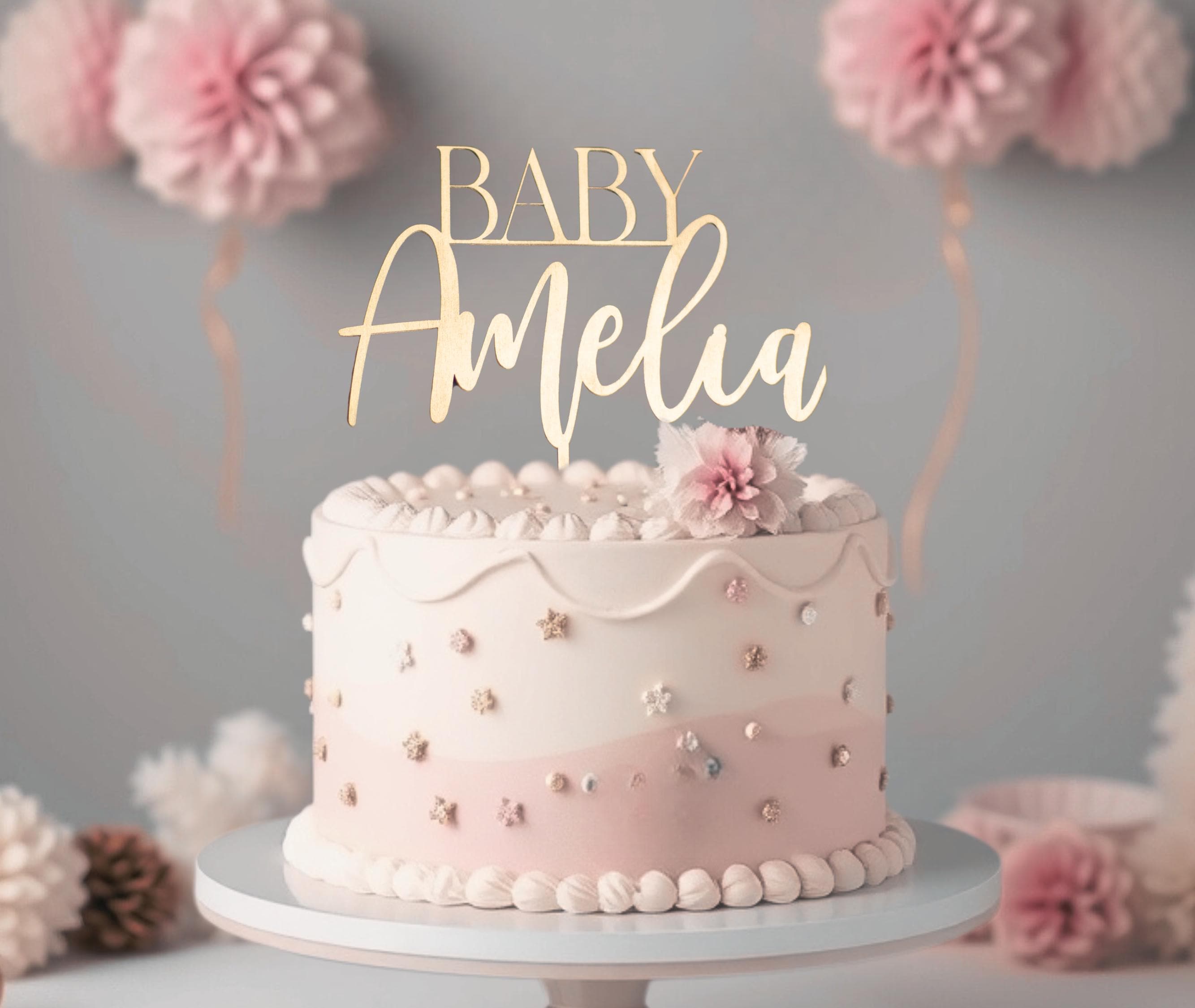 Baby Shower Cake Topper, Tortenstecker Namen Baby, Tortenstecker Namen, Cake Topper personalisiert, Babypartydekoration