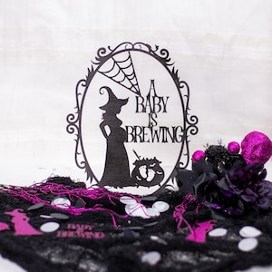 A Baby Is Brewing, Halloween Baby Shower, Baby Shower Table Decorations, Baby Shower Centerpiece, Pregnant Witch