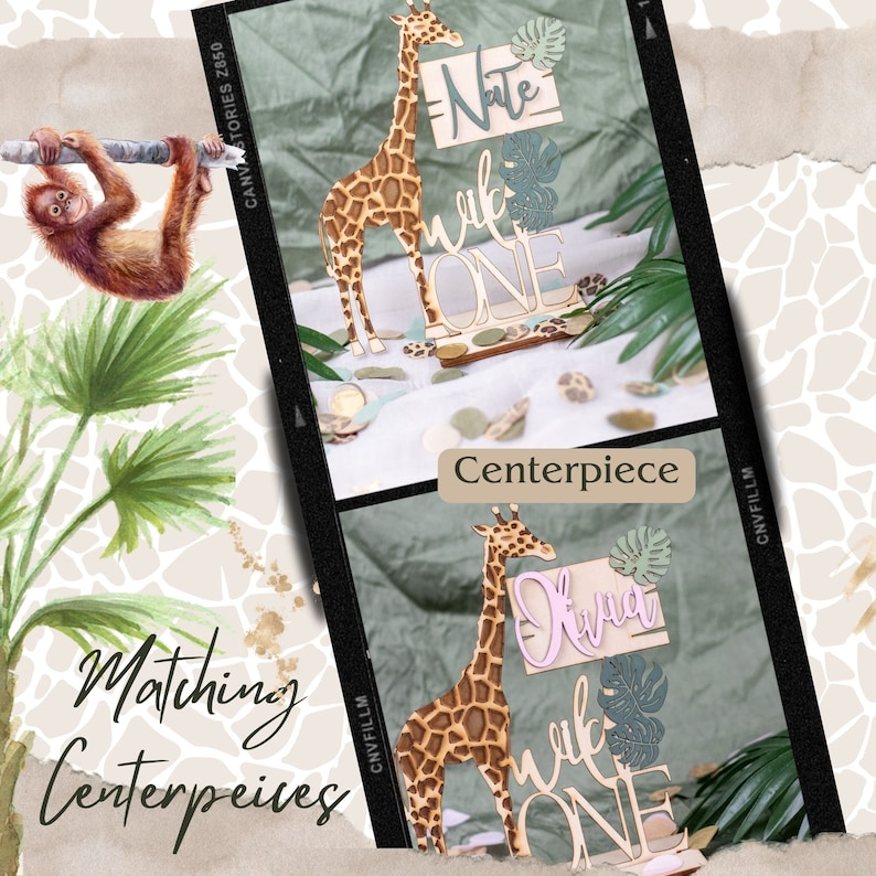 Two Wild Birthday, Custom Cake Topper, Safari 2nd Birthday, Jungle Theme Birthday Decorations, 2nd Birthday Girl or Boy, Party Decorations