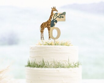 Compleanno Safari, Cake Topper, Cake Topper personalizzato, Decorazioni di compleanno a tema giungla