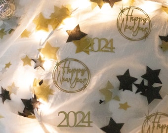 New Years Eve Party Decorations 2024, Happy New Year, Star Confetti, Glitter Confetti, New Years Confetti, Bubbly Bar HNY