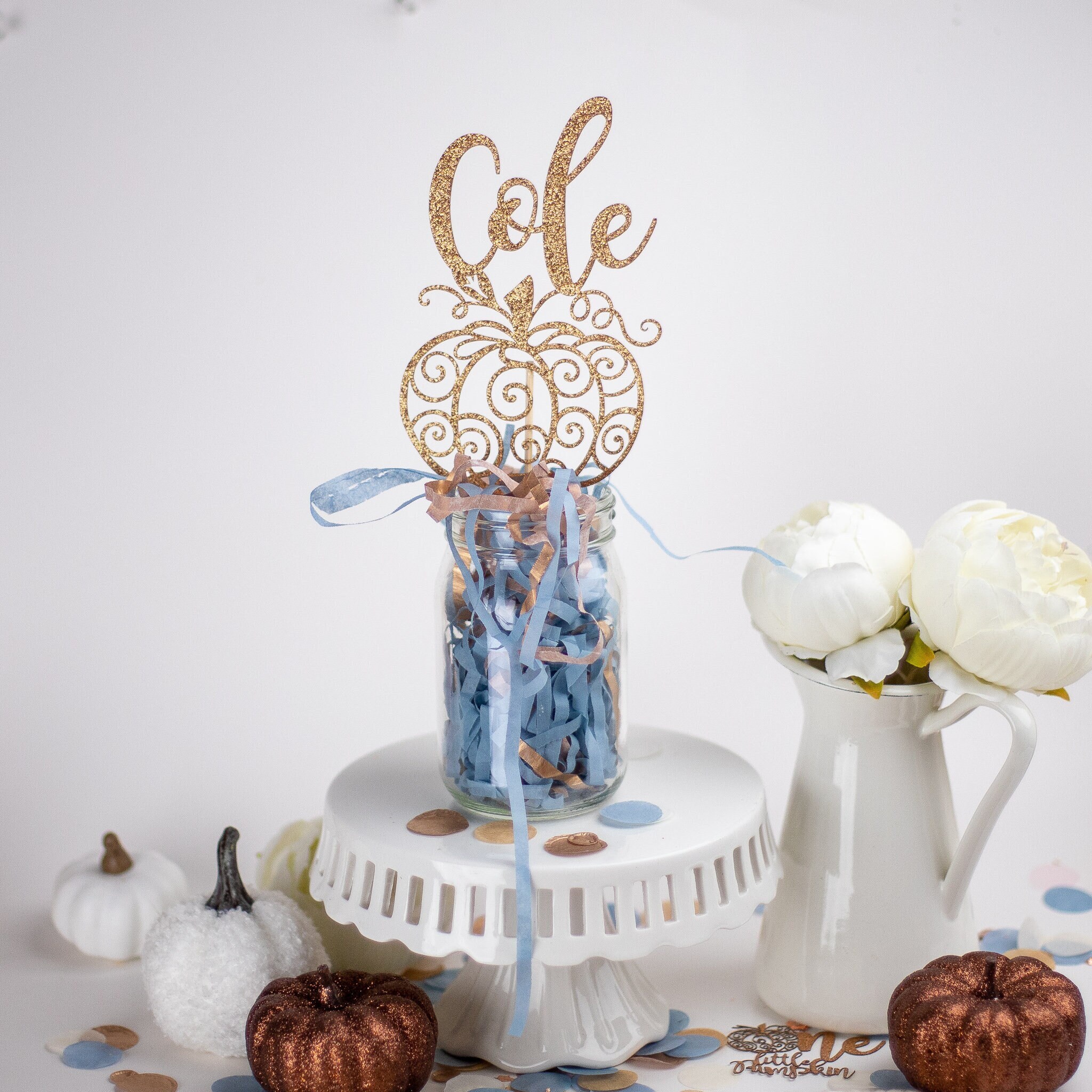 Decorazione Per Torta A Forma Di Zucca Con Glitter - Per