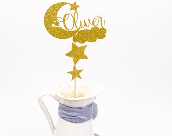 Twinkle Twinkle Little Star Baby Shower, Baby Shower Centerpiece, Custom Name, Moon and Stars, To The Moon and Back, Set of 4 Centerpieces