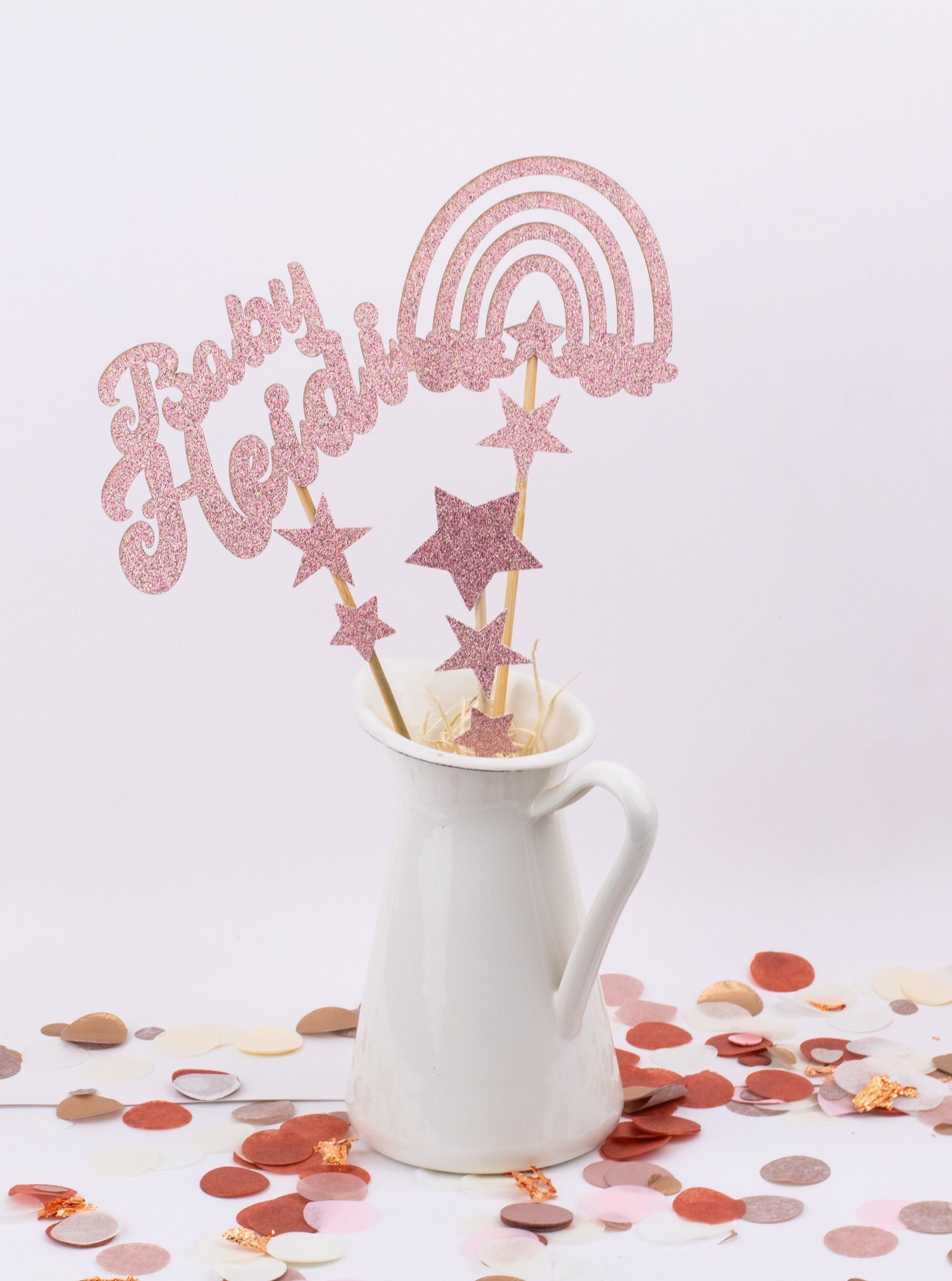 Rainbow Baby Shower Custom Centerpiece Boho Rainbow Baby Shower Personalized Baby Shower Centerpiece for Table Rainbow Party