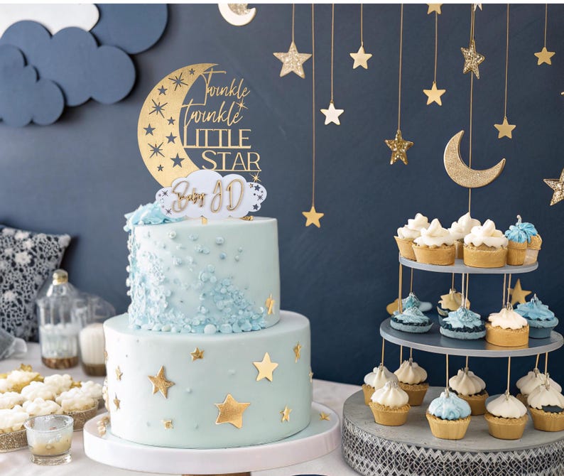 Twinkle Twinkle Little Star Baby Shower or Gender Reveal Custom Cake ...