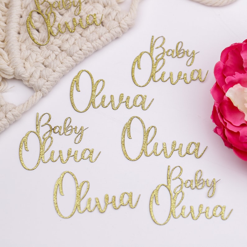 Baby Shower Decor, Custom Confetti, Custom Name, Baby Shower Decor, Baby Boy Shower Decorations, Baby Shower Confetti, Baby Shower Girl image 5