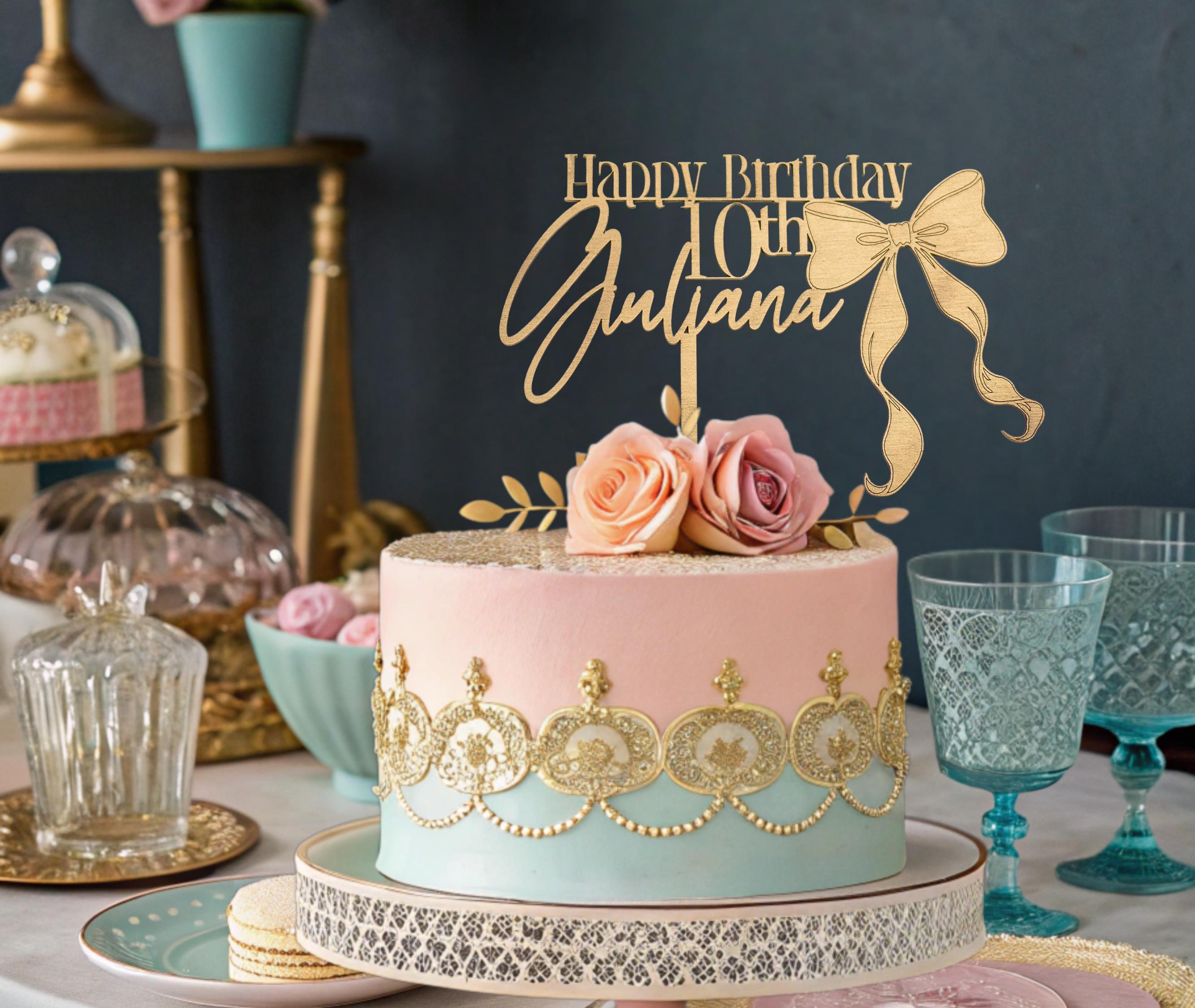 Happy Birthday Cake Topper, Birthday Custom Cake Topper Birthday Name ...