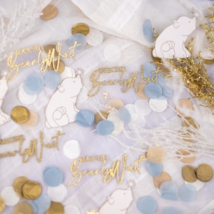 Decorazioni per baby shower We Can Bearly Wait, baby shower per bambini, coriandoli, orso polare, baby shower Winter Wonderland, rivelazione del sesso del bambino in inverno