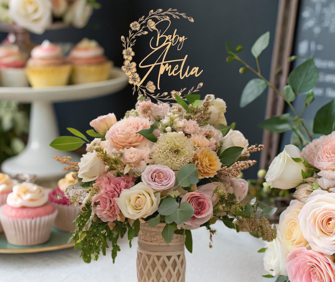 Decoraciones florales para baby shower, centros de mesa para baby shower,  baby shower con flores silvestres, decoración personalizada para baby ..., image size:1080x911