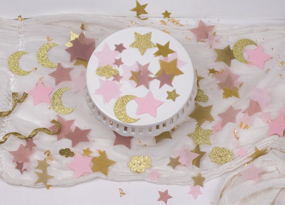 Twinkle Twinkle Little Star Gender Reveal, Moon and Stars Baby Shower Decorations Girl, Over The Moon Baby Shower Decorations, Confetti Il_570xn
