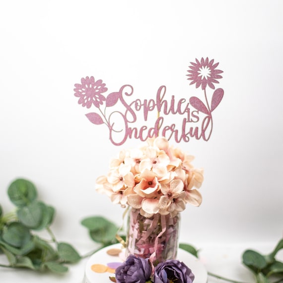 Floral First Birthday, Centerpiece, Wildflower First Birthday, Daisy First Birthday, Onederful,Custom Party Decorations, Set 4 Centerpieces Il_570xn