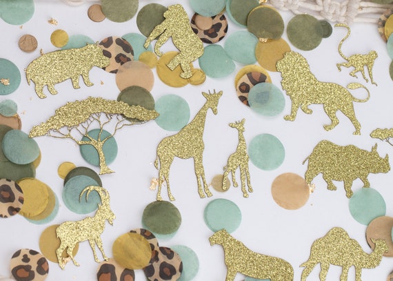 Safari Baby Shower, Safari Animals, Jungle Baby Shower, Wild One Birthday, Wild One Baby Shower, Safari Birthday Decorations, Confetti Il_570xn