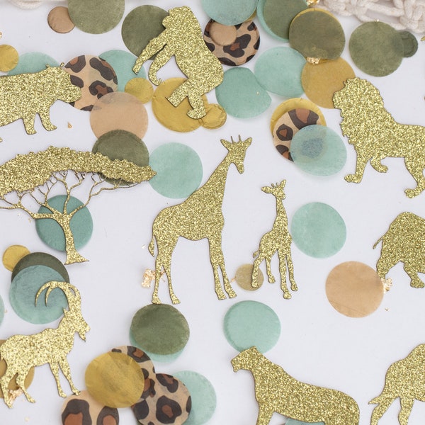 Safari Baby Shower, Safari Animals, Jungle Baby Shower, Wild One Birthday, Wild One Baby Shower, Safari Birthday Decorations, Confetti