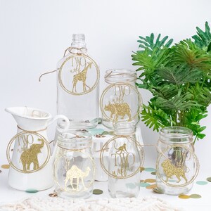 Zwei wilde Geburtstagsjunge, Einmachglas Tags, Herzstück, Dschungelparty, Safari Thema Geburtstag, Safari zwei wilde Geburtstagsparty