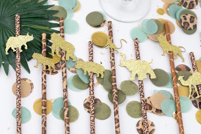 Safari Baby Shower, Wild One Birthday, Paper Straws, Jungle Party, Safari Theme Birthday, Safari Birthday Decorations, image 5