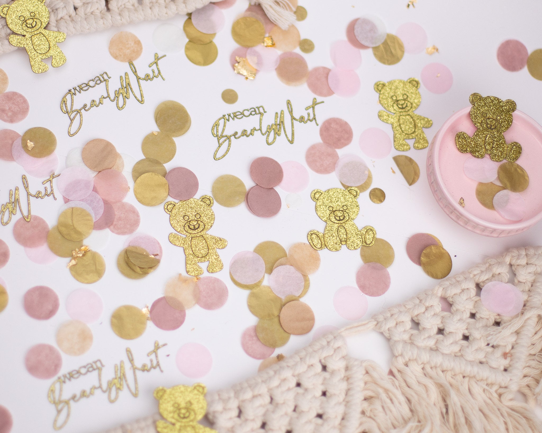We Can Bearly Wait Baby Shower Decorations Girl Baby Shower Confetti Teddy Bear Baby Shower