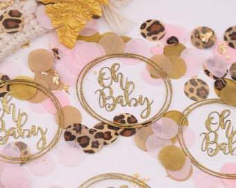 Pink Safari Baby Shower, Jungle Baby Shower, Baby Shower Decorations Girl, Pink and Gold, Oh Baby, Baby Shower Confetti, Animal Print