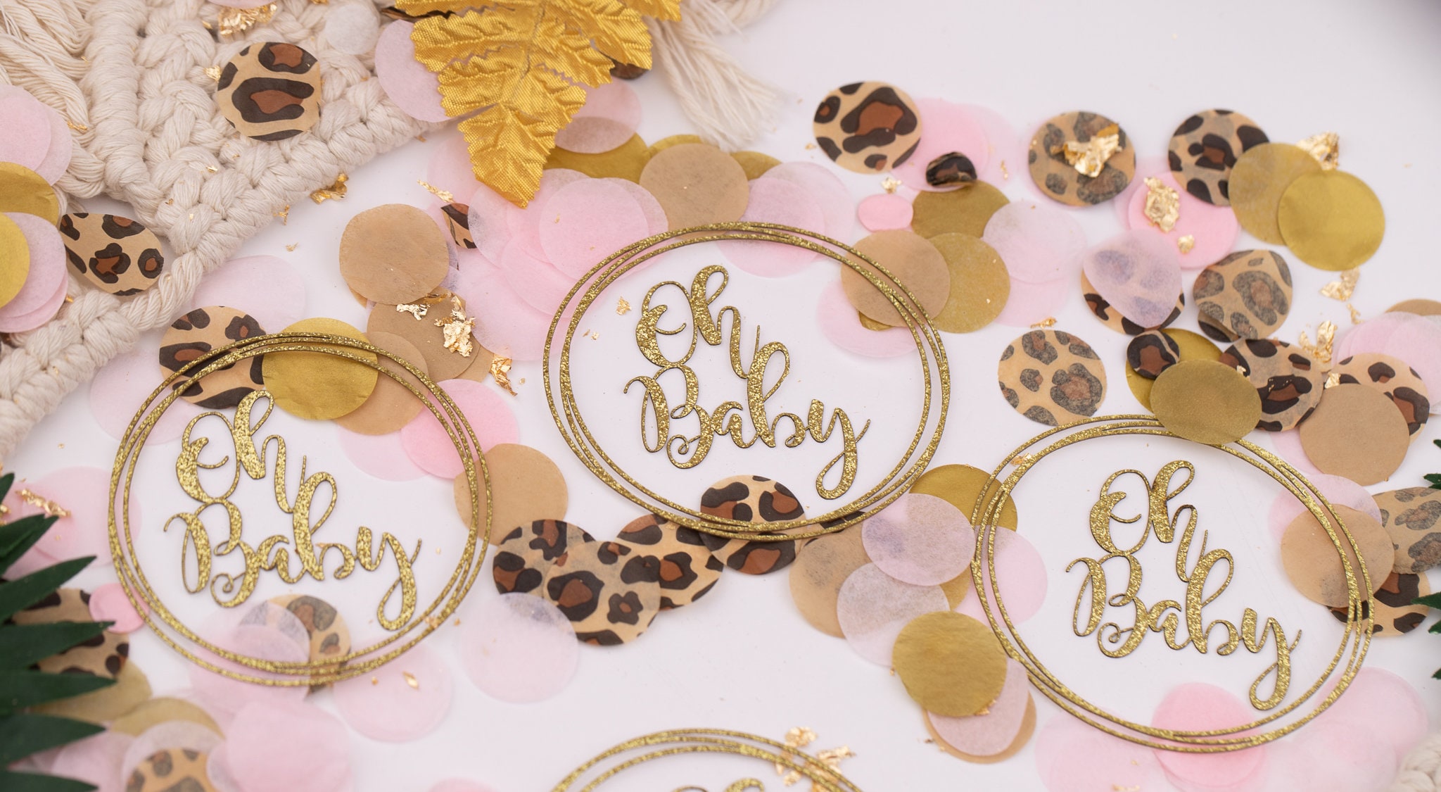 Pink Safari Baby Shower Jungle Baby Shower Baby Shower Decorations Girl Pink and Gold Oh Baby Baby Shower Confetti Animal