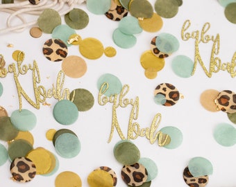 Safari Baby Shower, Personalized Name, Jungle Baby Shower, Safari Birthday Decorations, Custom Confetti, Jungle Party, Personalized Confetti