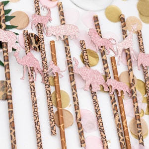 Pink Safari Baby Shower, Wild One Birthday, Two Wild, Paper Straws, Jungle Party, Safari Theme Birthday, Safari Birthday Decorations,