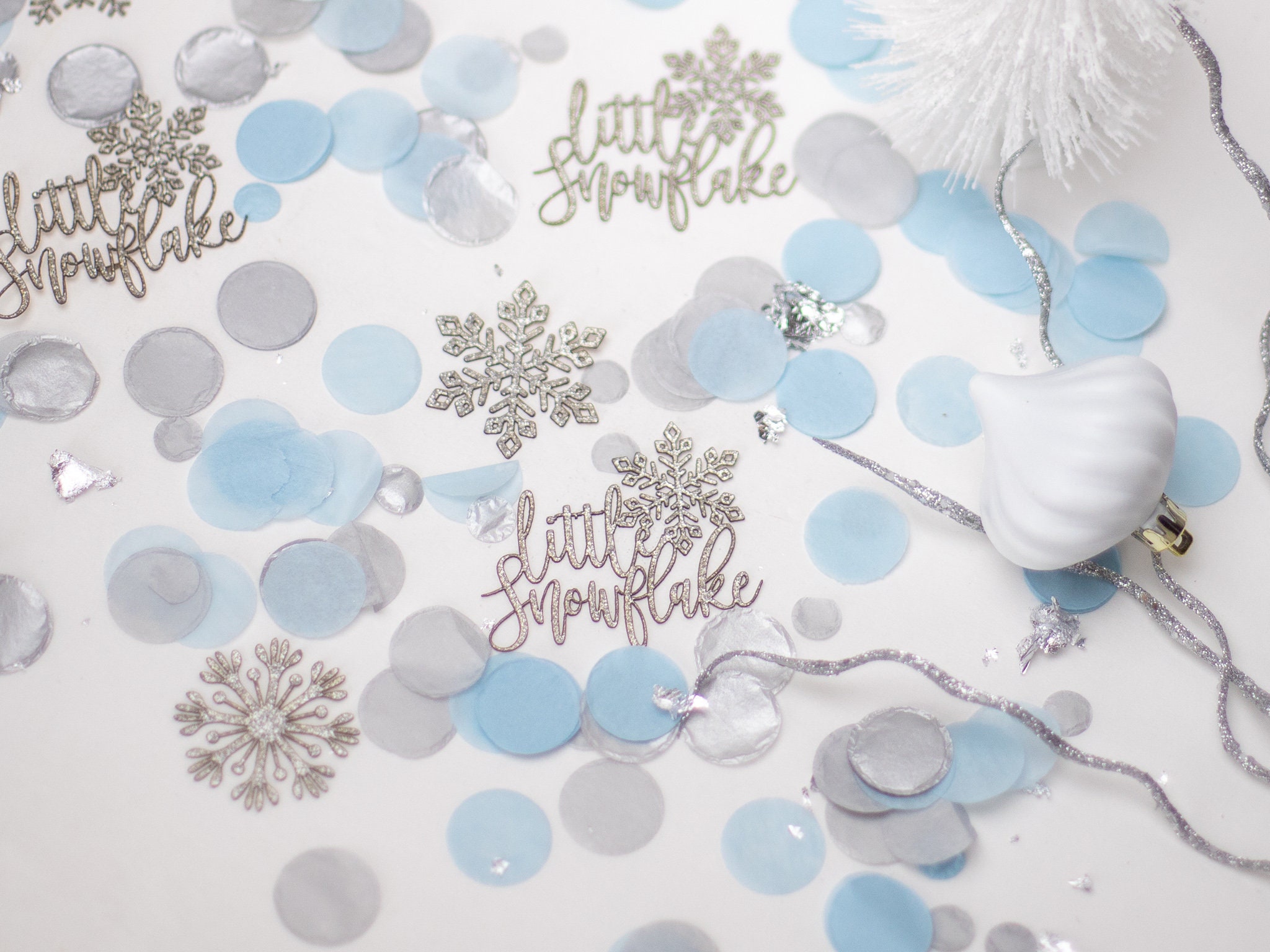 Winter Wonderland Baby Shower Snowflake Confetti Winter Onederland Winter Gender Reveal Winter Baby Shower Boy Baby Shower