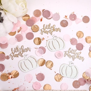 Kleine Kürbis-Babyparty, Herbst-Babyparty, Babyparty-Konfetti, Roségold, Babyparty-Dekorations-Mädchen, Kürbis-Geburtstag