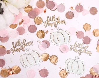 Little Pumpkin Baby Shower, Fall Baby Shower, Baby Shower Confetti, Rose Gold, Baby Shower Decorations Girl, Pumpkin Birthday