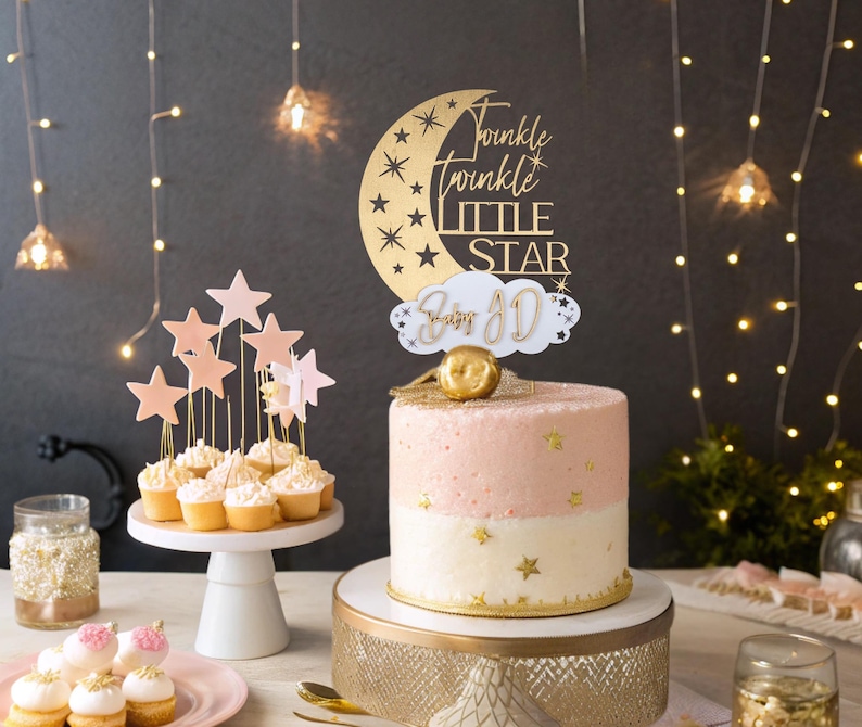 Twinkle Twinkle Little Star Baby Shower or Gender Reveal Custom Cake ...