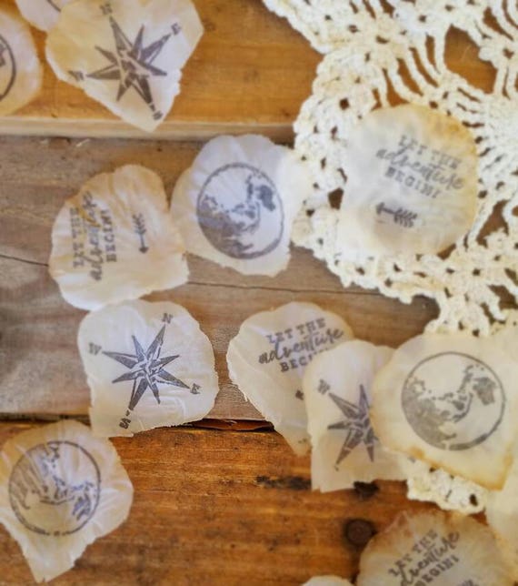 Travel theme party, table confetti, adventure party decor, table decor, Let the adventure begin, wedding rose petals, party confetti Il_570xn