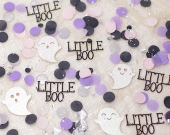 Chá de Bebê "Little Boo", Chá de Bebê com Tema de Halloween, Aniversário com Tema de Halloween, Confete para Chá de Bebê, Decoração de Halloween em Tons Pastel