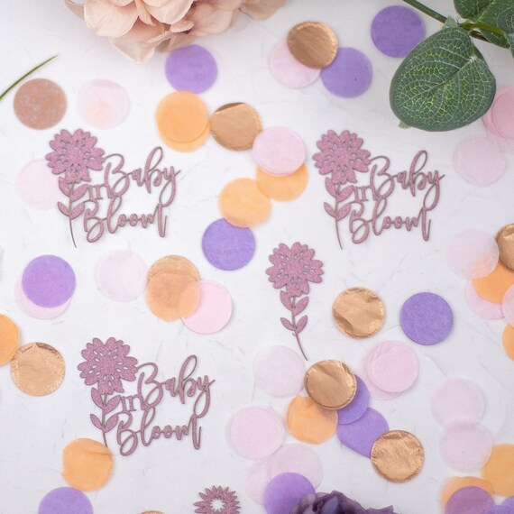 Baby In Bloom, Baby Shower Confetti, Floral Baby Shower, Pink And Green, Baby In Bloom Baby Shower, Baby Shower Table Decorations Il_570xn