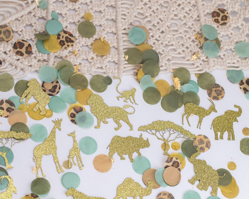 Safari Baby Shower, Safari Animals, Jungle Baby Shower, Wild One Birthday, Wild One Baby Shower, Safari Birthday Decorations, Confetti