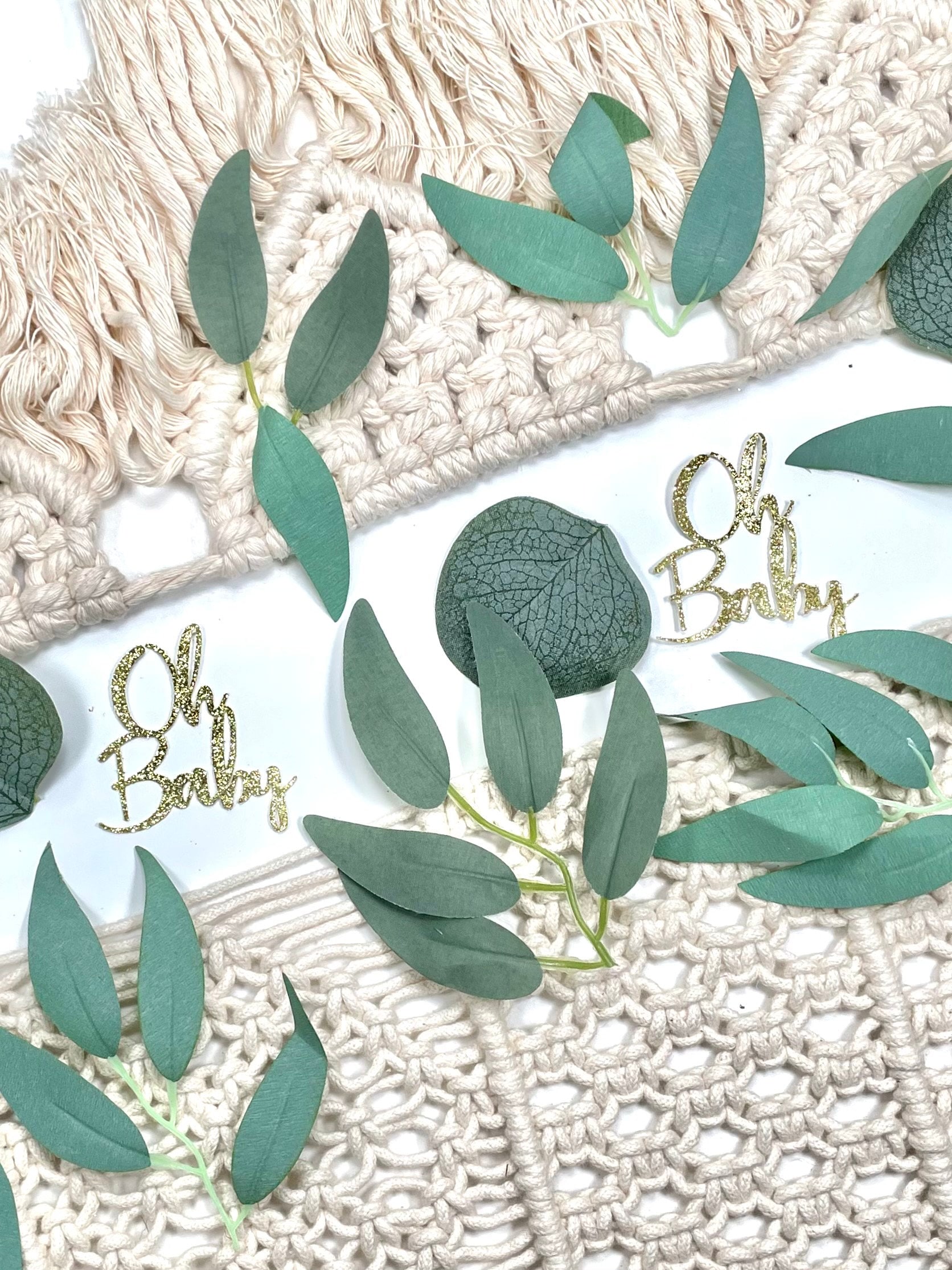 Greenery Baby Shower Oh Baby Leaf Confetti Baby Shower Decorations Gender Neutral Baby Shower Boy Baby Girl Shower Boho Baby