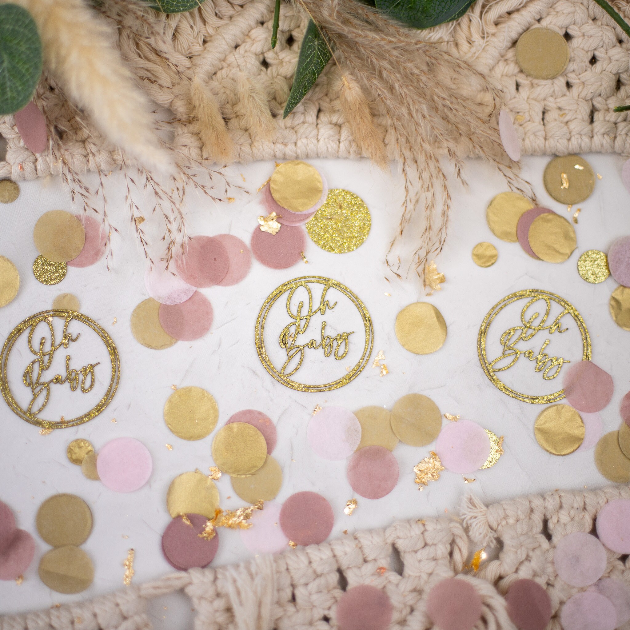 Baby Shower Decorations Girl Boho Baby Shower Confetti Oh Baby Boho Baby Shower Baby Shower Table Decorations