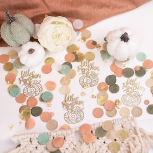 Baby Shower a forma di zucca, Baby Shower autunnale, Coriandoli per baby shower, Decorazioni per baby shower per bambine, Compleanno a forma di zucca
