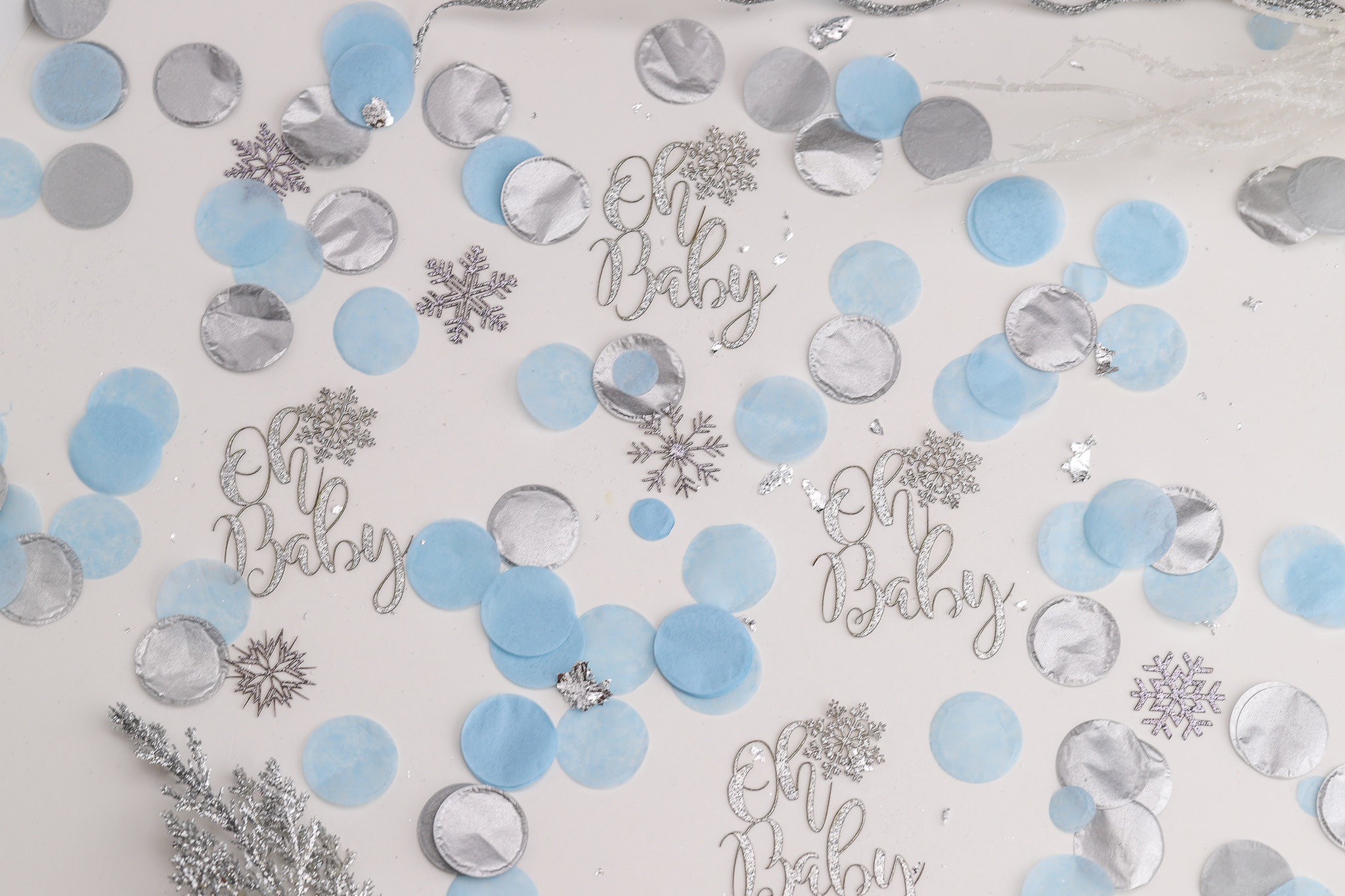 Winter Wonderland Baby Shower Oh Baby Boy Baby Shower Snowflake Confetti Baby Shower Decor
