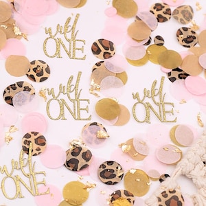 Wilde, 1e verjaardag meisje, roze safari verjaardagsversieringen, safari babyshower, jungle babyshower, wilde babyshower, confetti