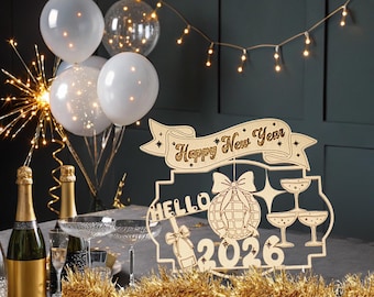 NYE Decor, New Years Eve Decorations, Happy New Year 2026, New Years Party, New Years Eve Centerpieces For Table, Hello 2026, New Year 2026,