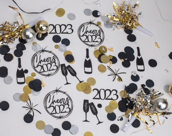 New Years Eve Decorations, 2024, Happy New Year, Glitter Confetti, Centerpiece, Bubbly Bar, Party Decorations, 2024